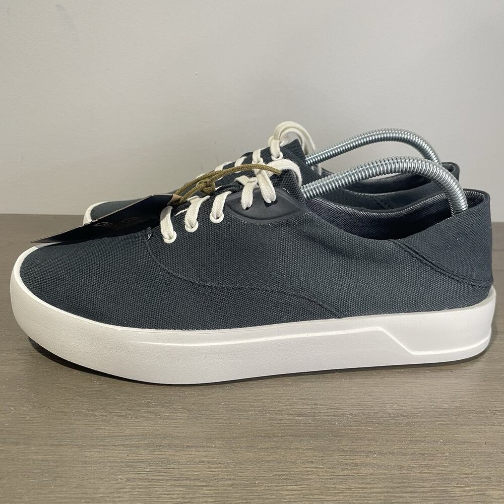 Olukai Mens Size 9 Shoes NEW Tradewind Lava Rock Black Canvas Sneaker Comfort